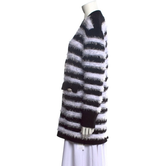 Ronny Kobo Black & White Striped Tamika Cardigan, size XL - Picture 2 of 11